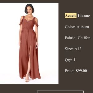 Azazie Bridesmaid Dress-Auburn
